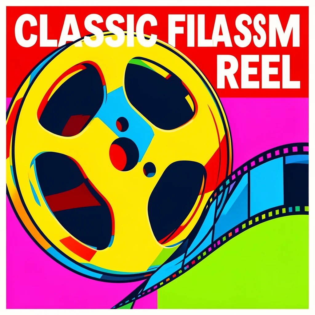 Classic film reel unspooling