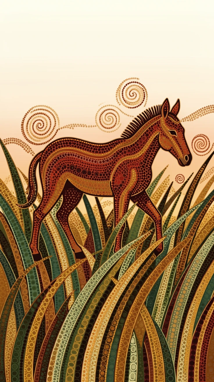A brumby stalking silently through tall grass