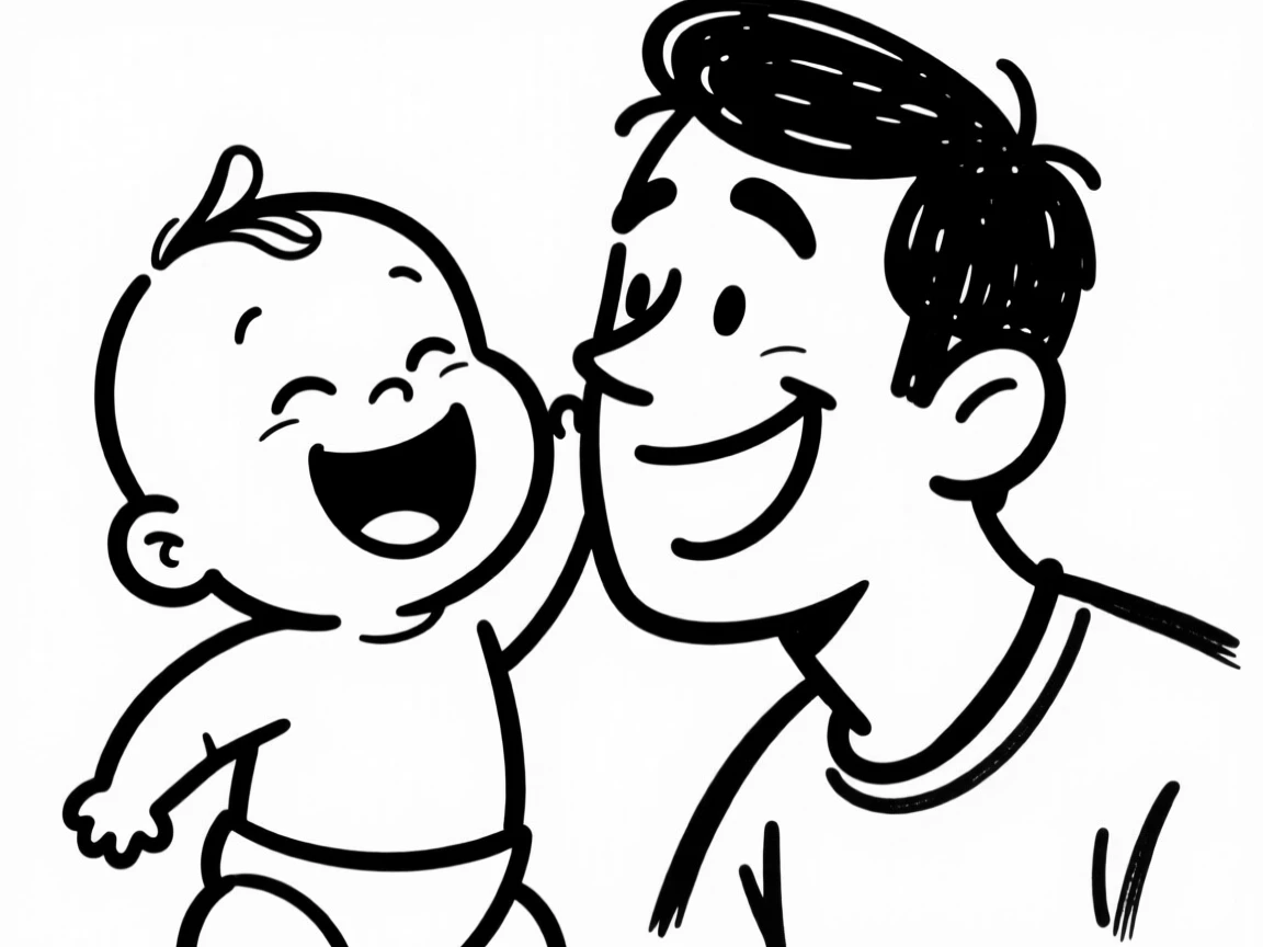 A baby laughing hysterically at a game of peekaboo with a parent.