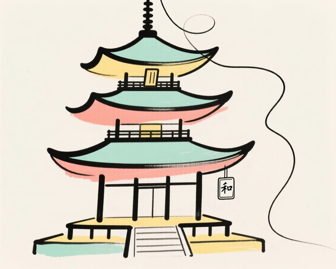 A traditional Japanese pagoda