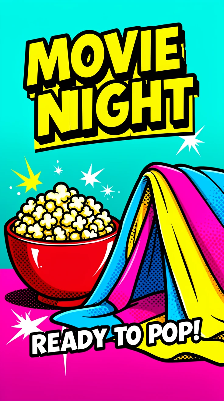 A popcorn bowl and blanket fort set up for movie night