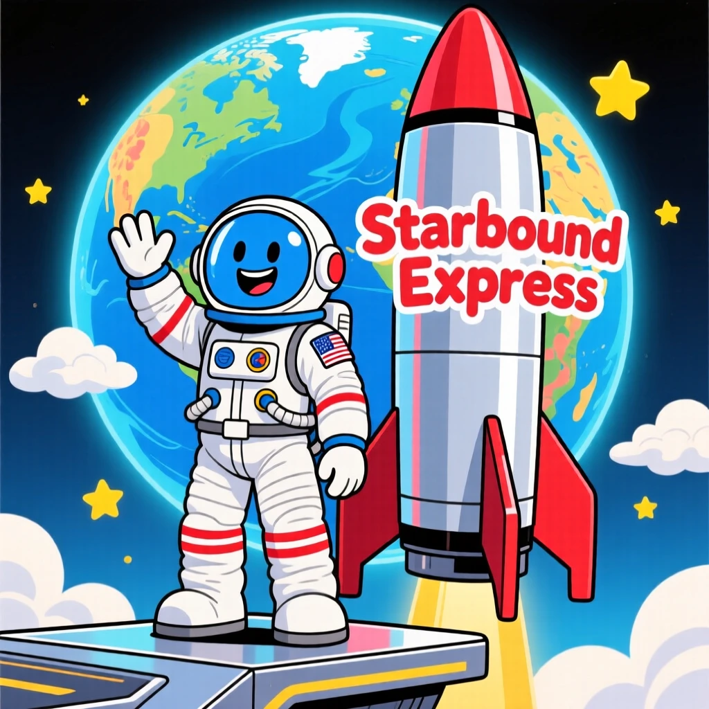 An astronaut waving back to Earth before boarding a rocket.