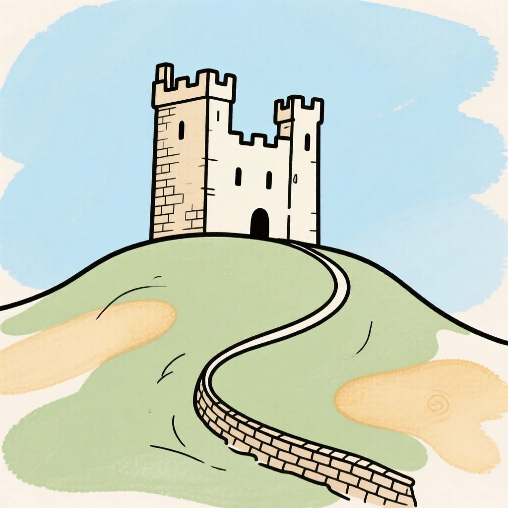 A Scottish castle on a hilltop