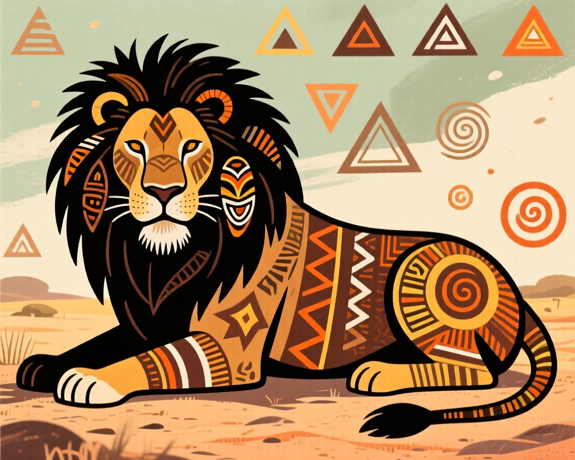 A lion basking in the midday heat.
