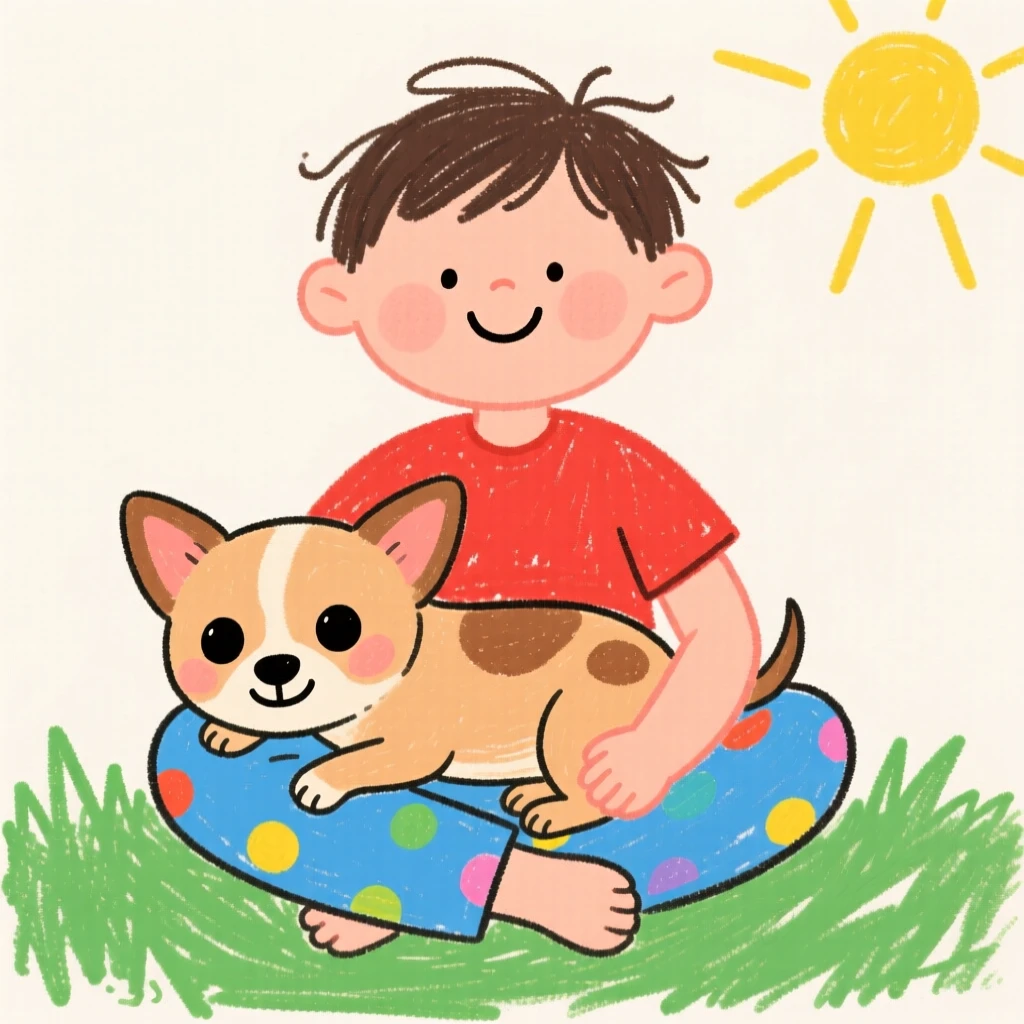 A tiny chihuahua resting its head on a child's lap.