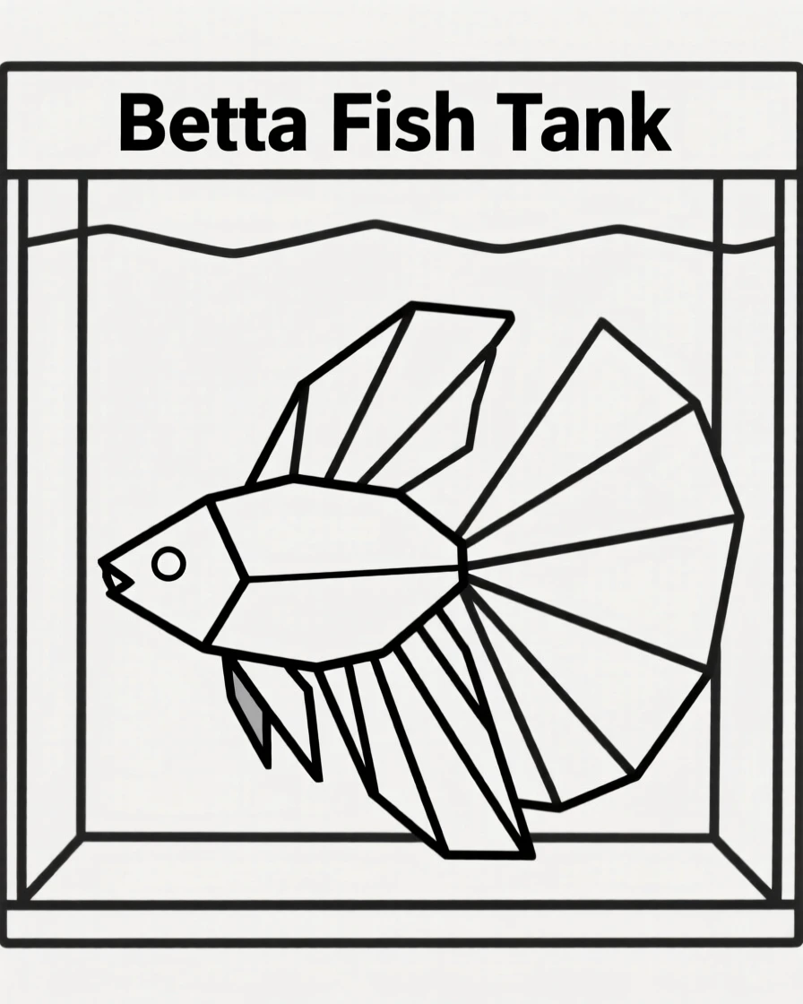 A betta fish with flowing fins in a tank