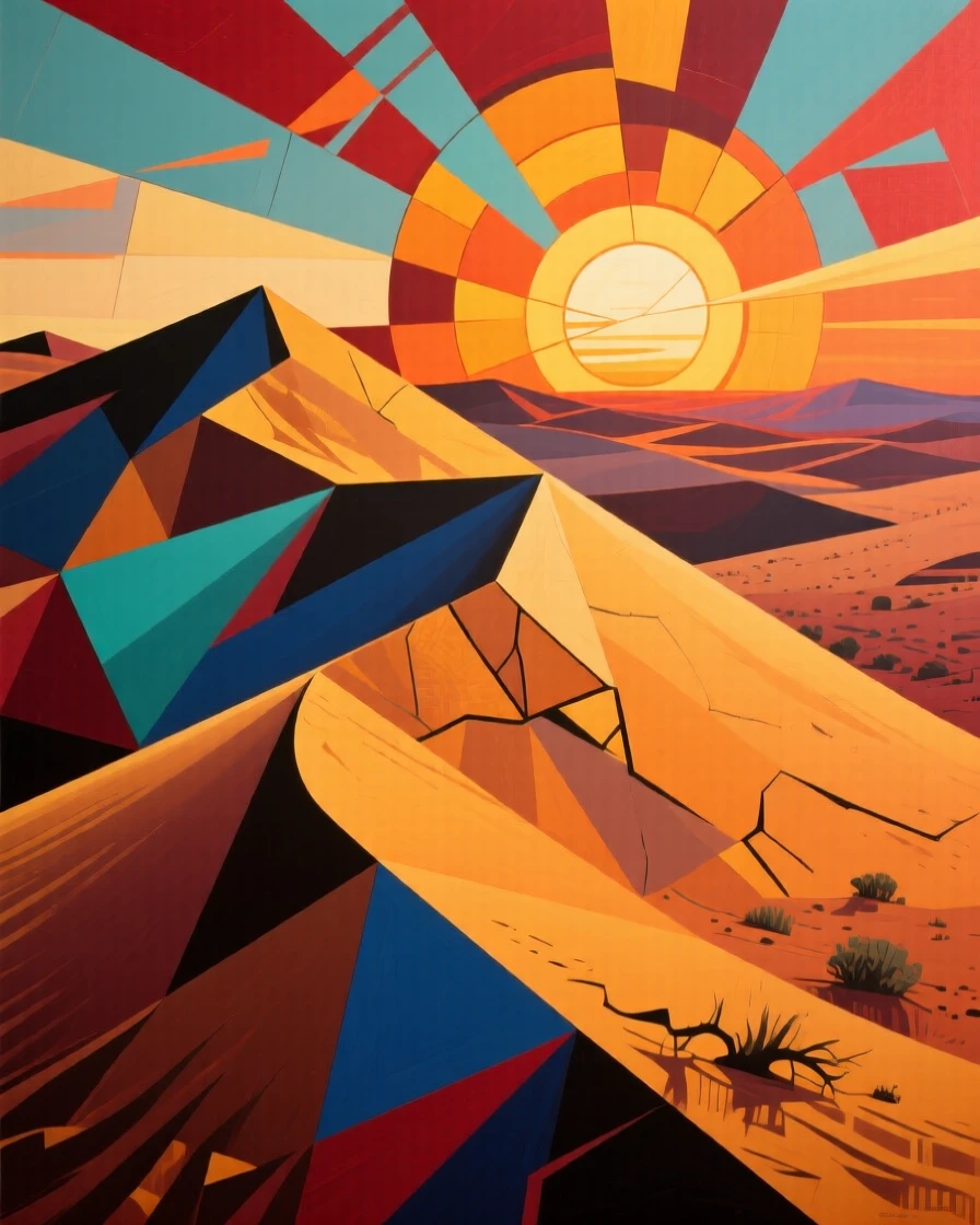 A dramatic desert dune ridge glowing amber under the setting sun.