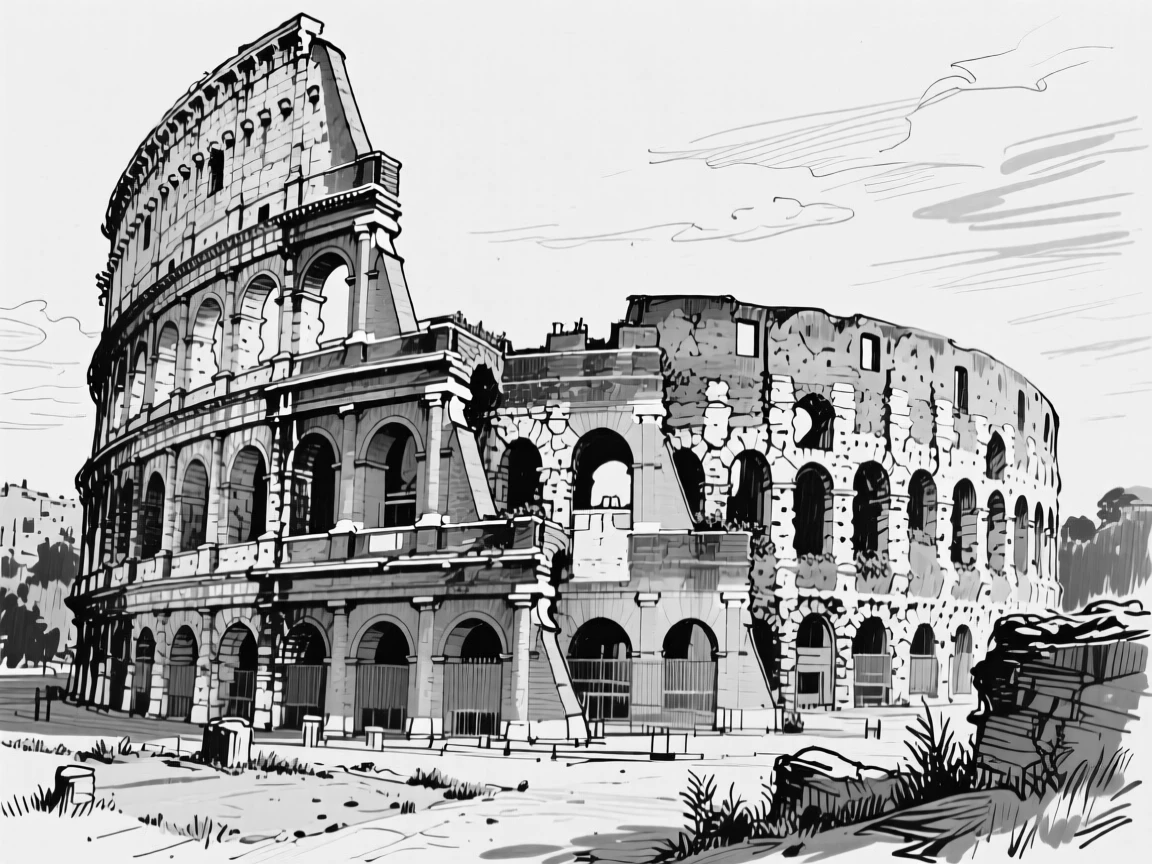 The ancient ruins of the Roman Colosseum bathed in warm afternoon light.