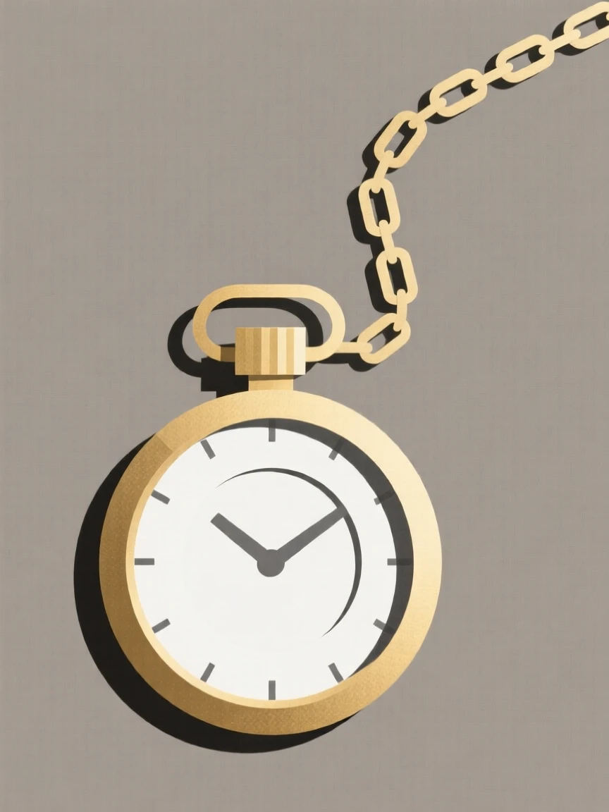 An antique pocket watch on a chain