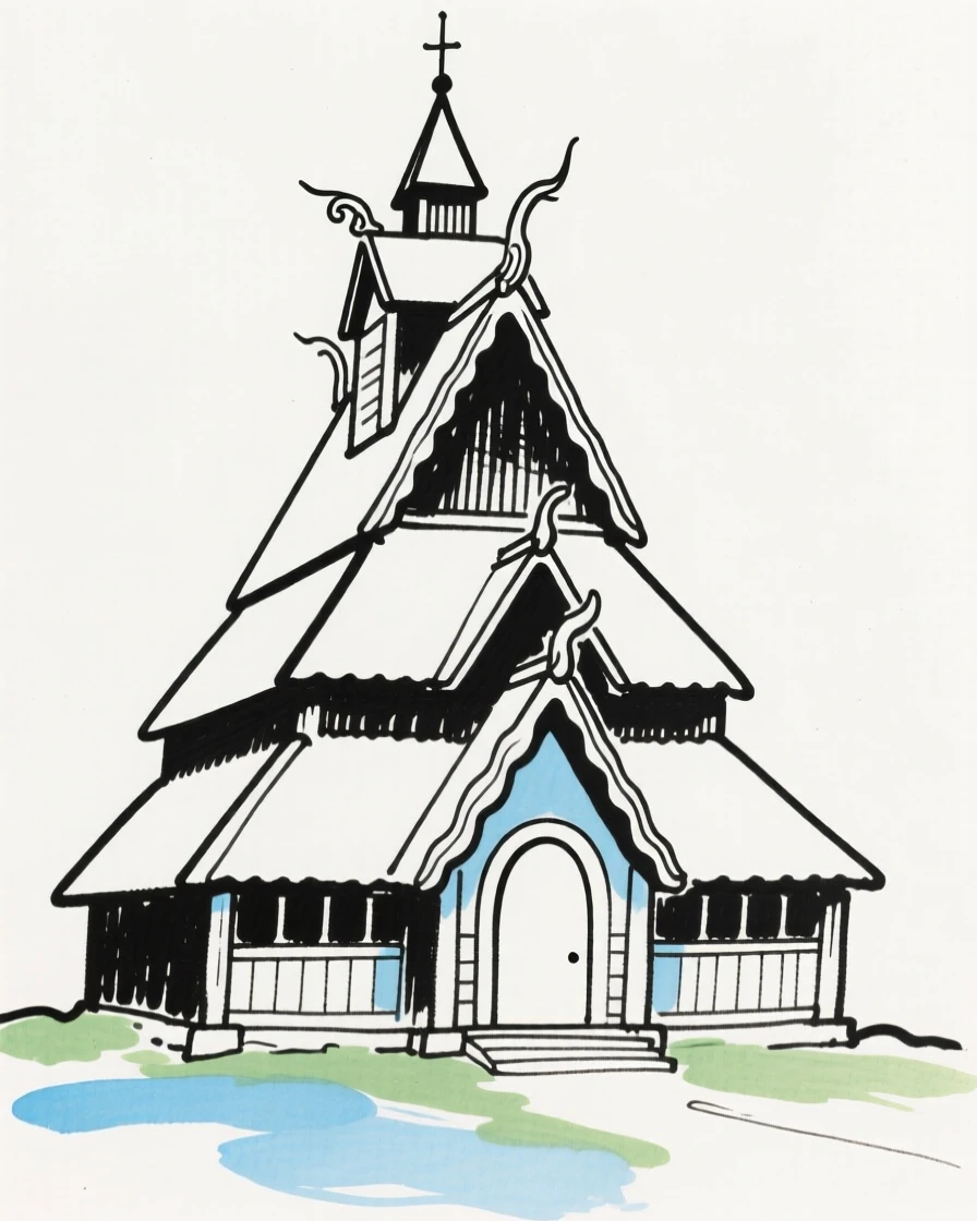 A Nordic stave church