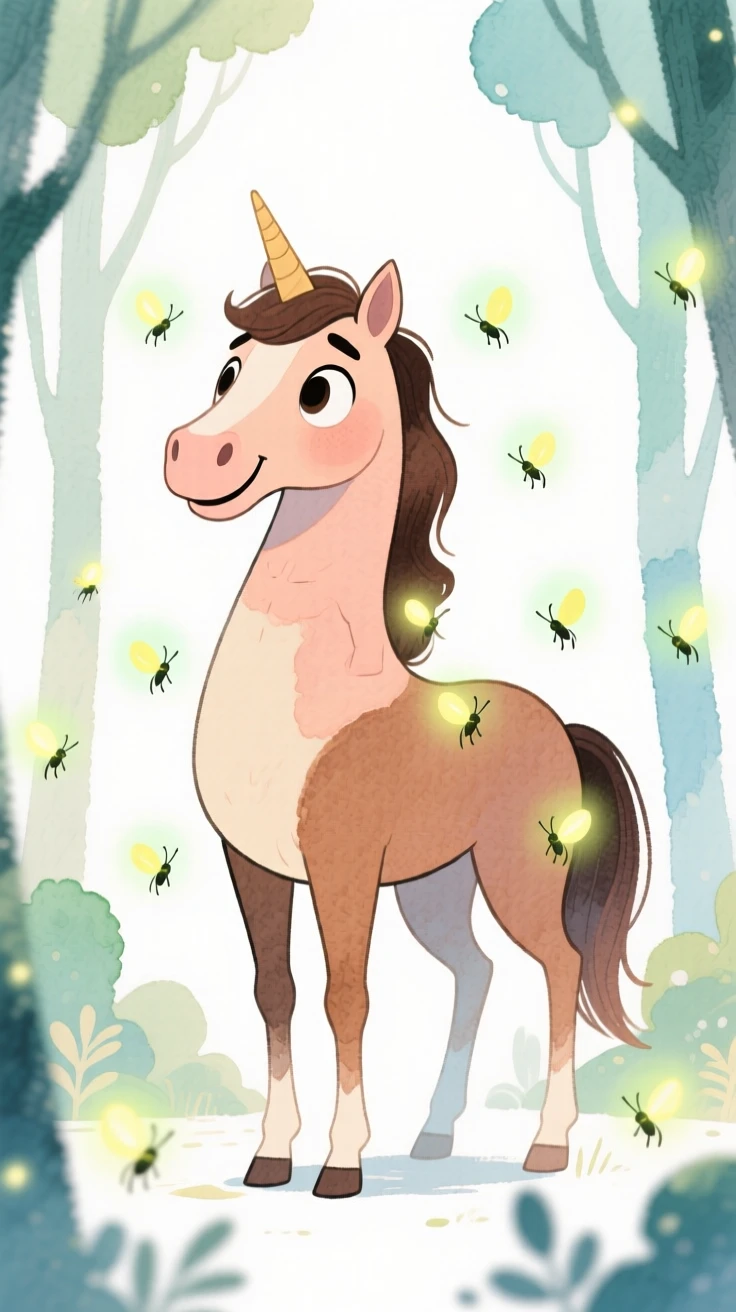 A centaur guardian surrounded by glowing fireflies in an enchanted forest