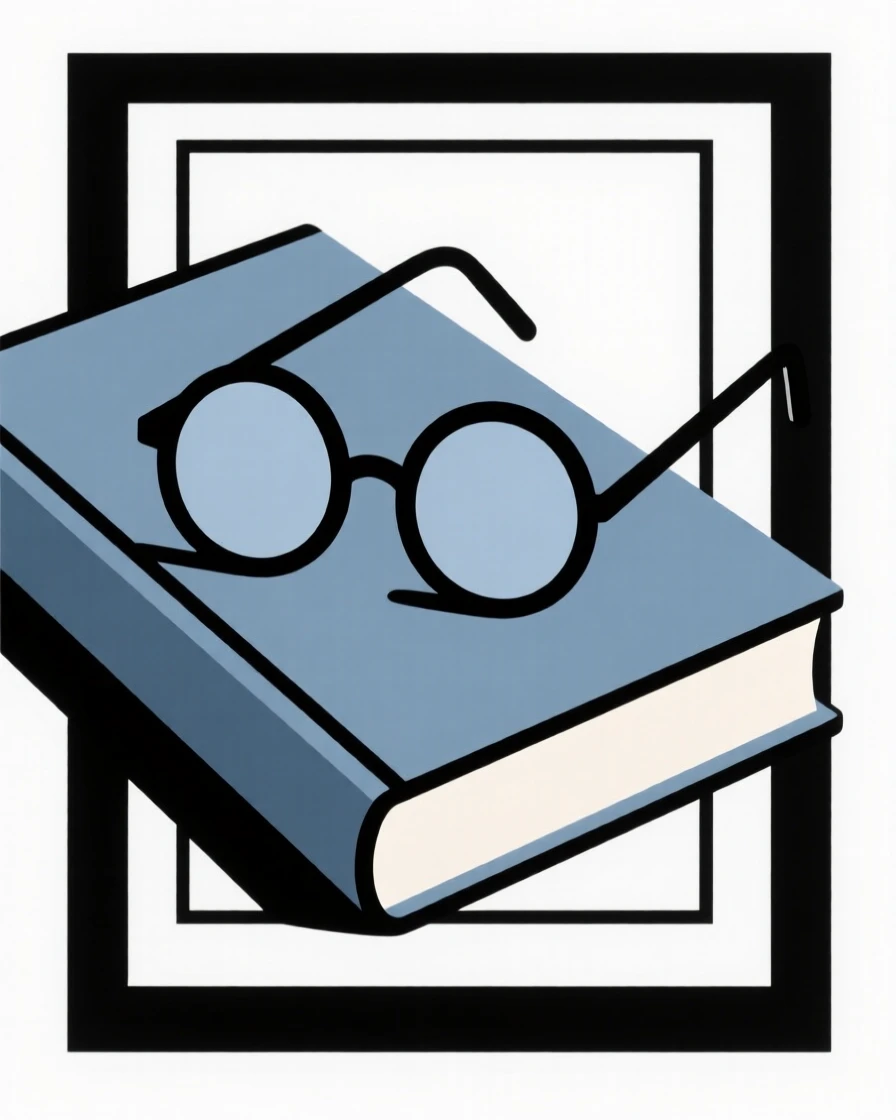 A pair of reading glasses resting on a book