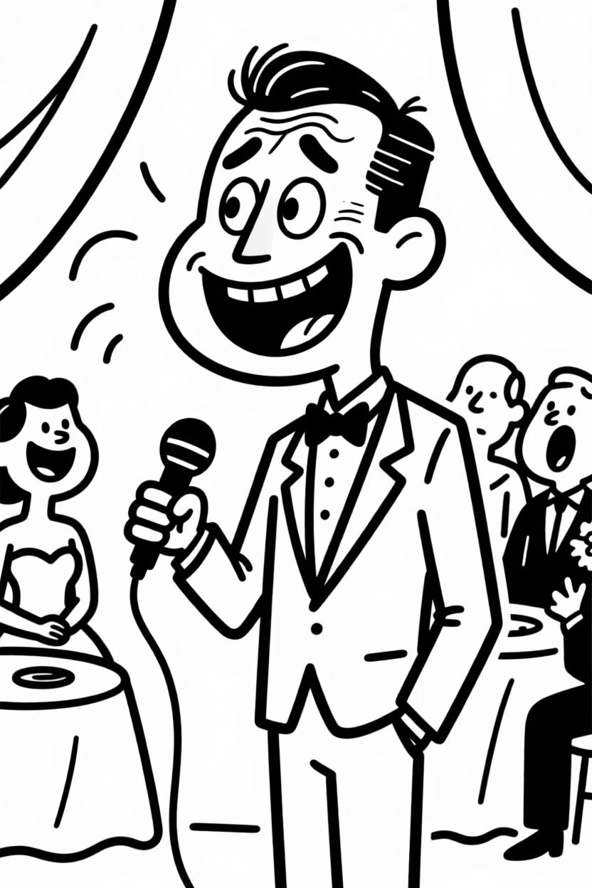A best man giving an emotional and funny toast at the wedding reception.