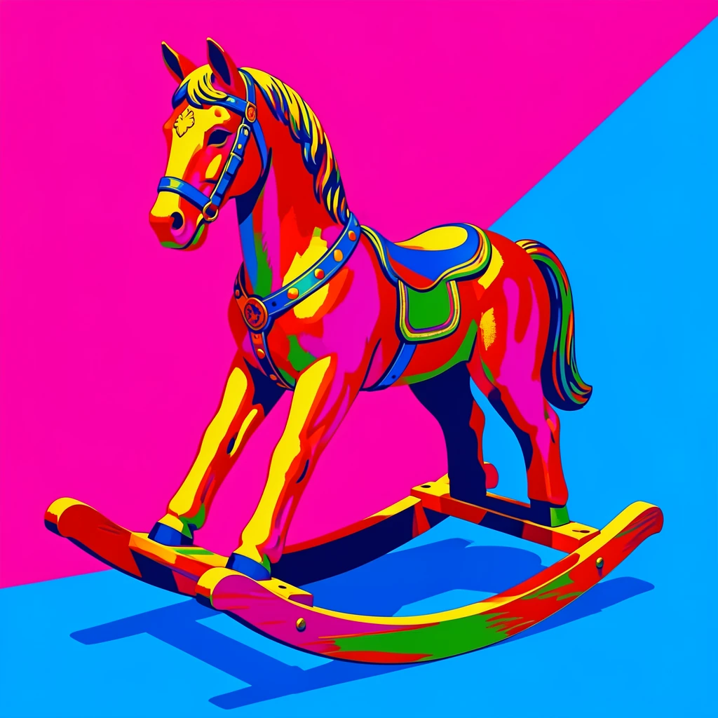 Classic wooden rocking horse