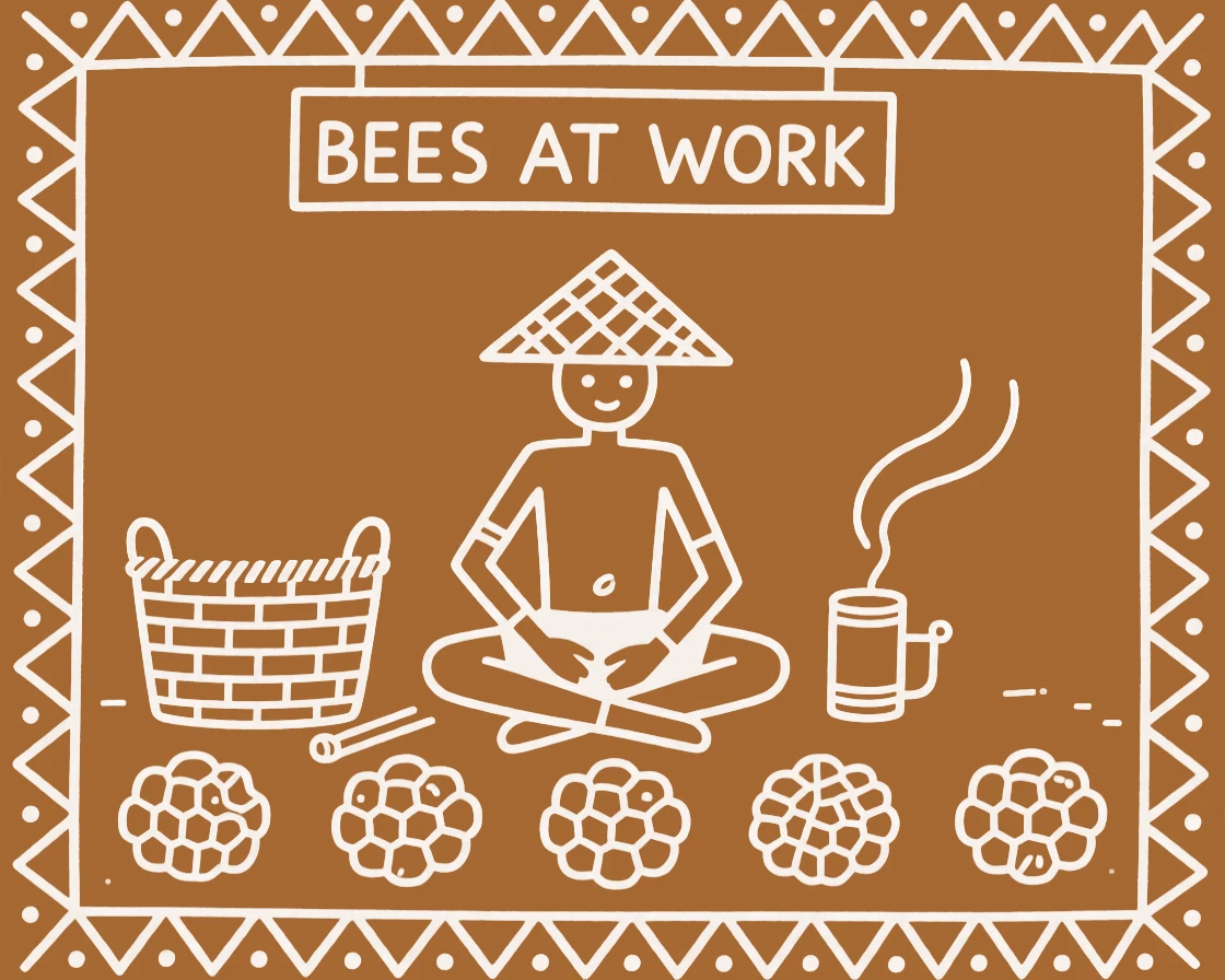 A beekeeper preparing materials for the next day's work.