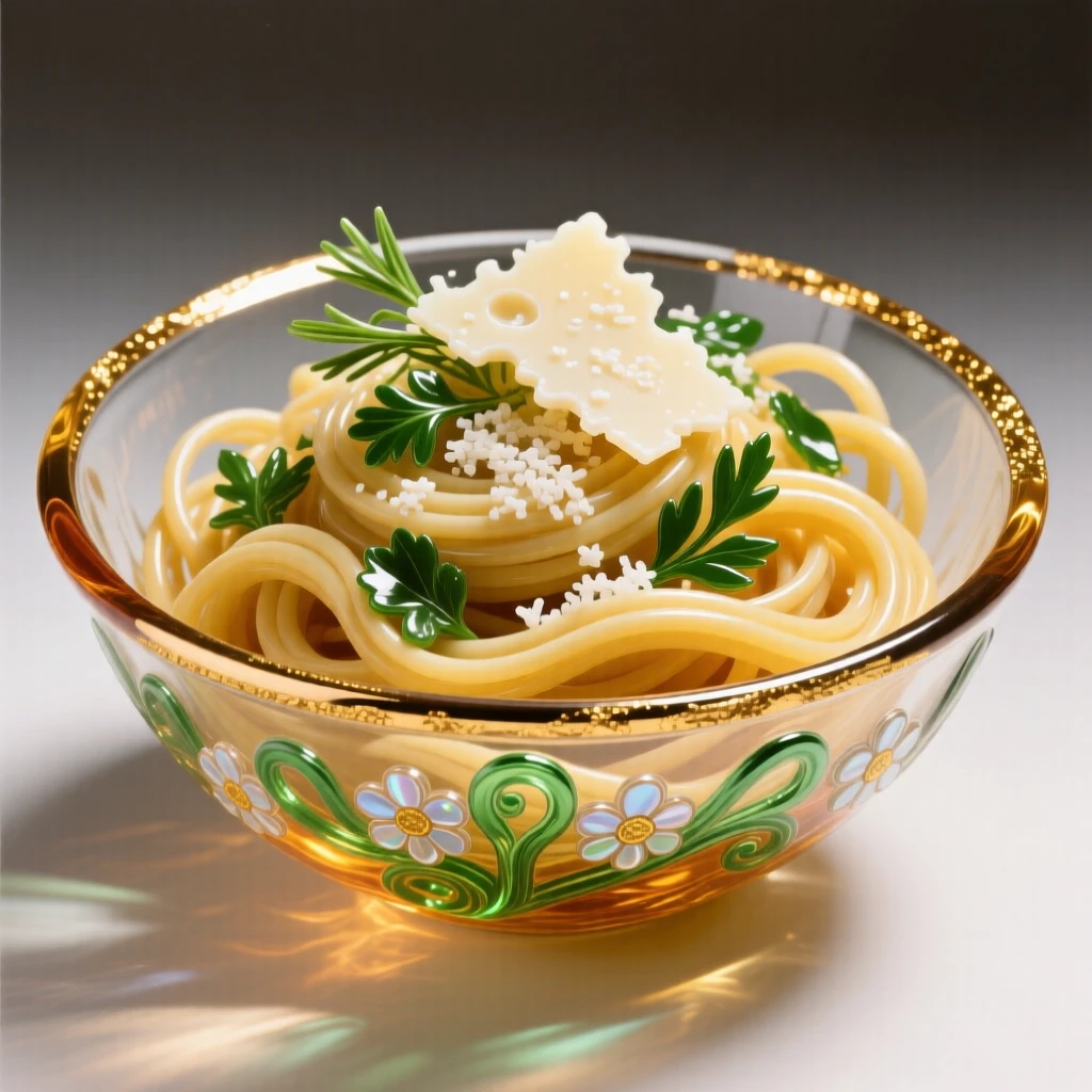 A bowl of fresh pasta tossed with herbs and parmesan, comforting and rustic.