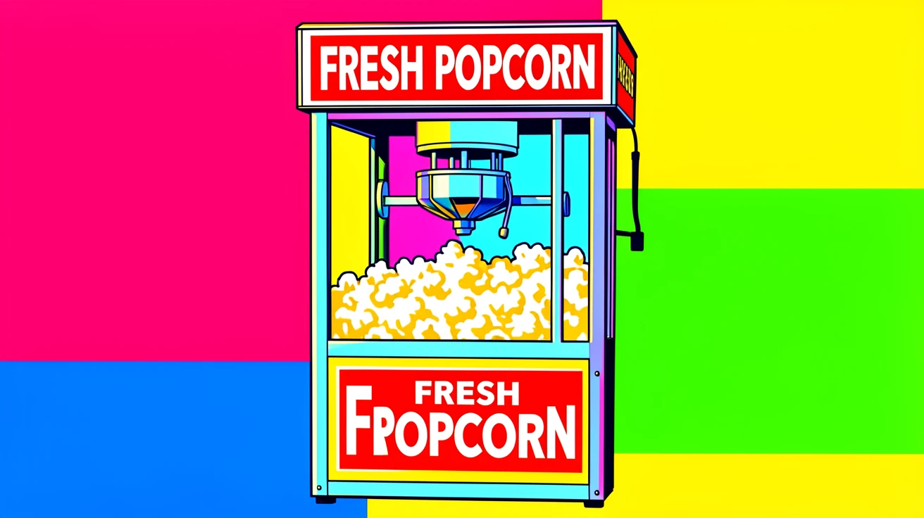 Old-fashioned popcorn machine at a carnival