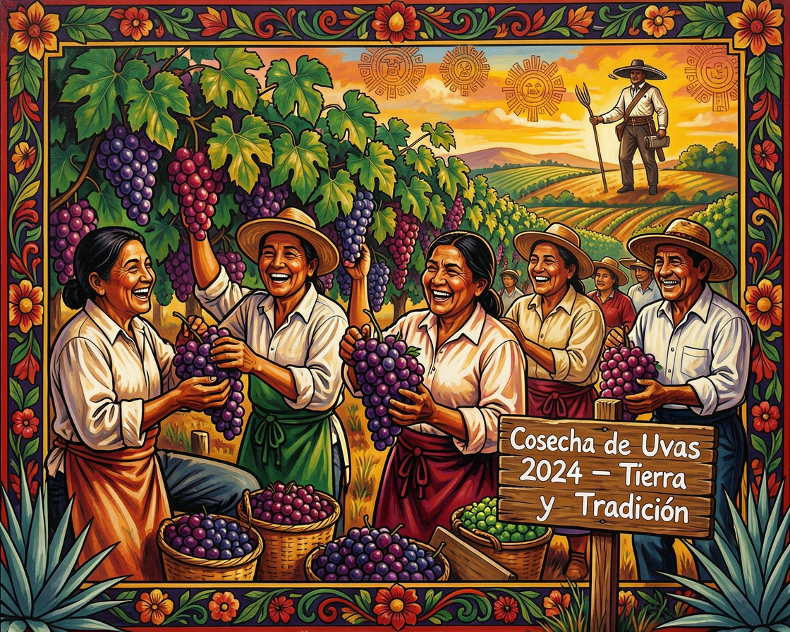 A vineyard heavy with ripe grapes ready for harvest