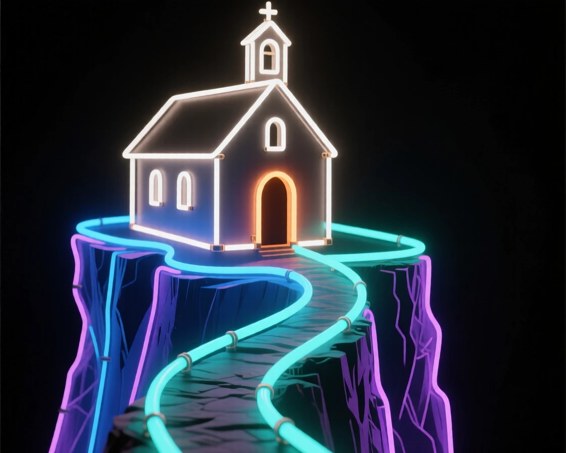 A cliffside chapel accessible only by a narrow footpath.