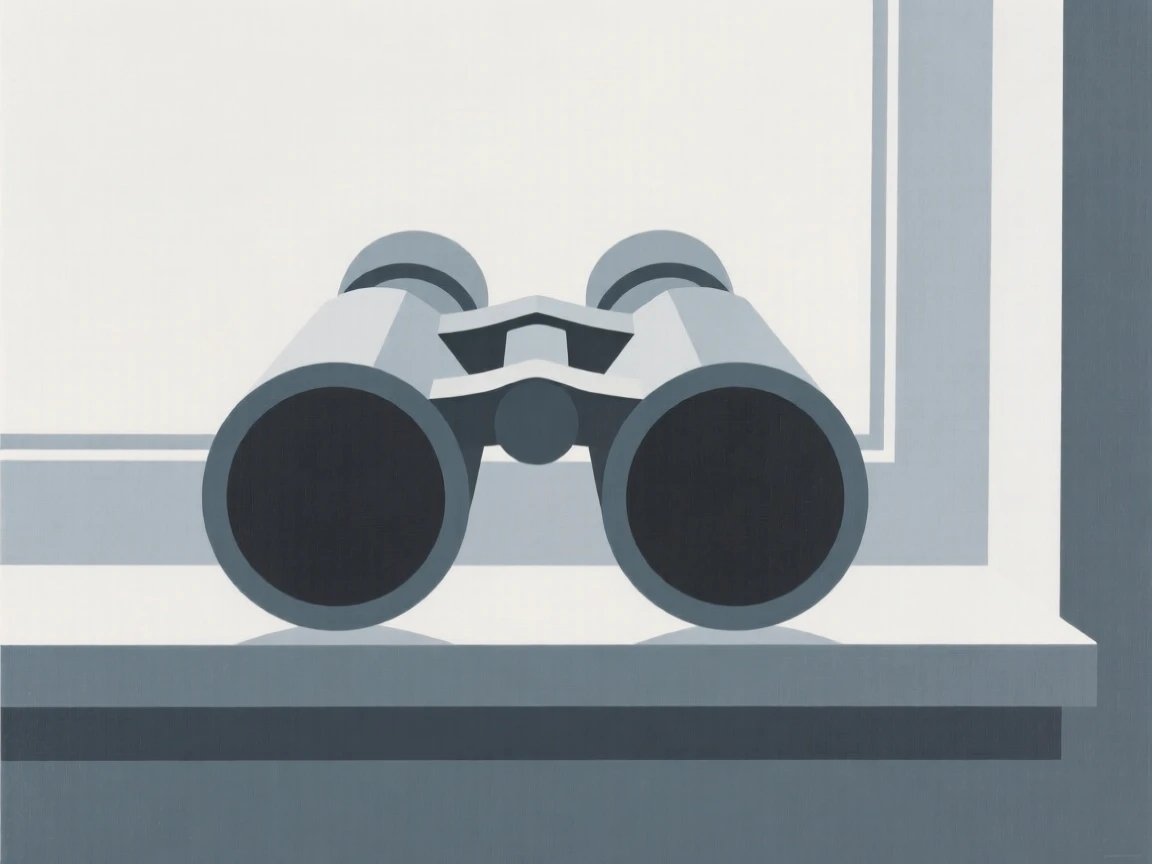 A pair of binoculars on a windowsill