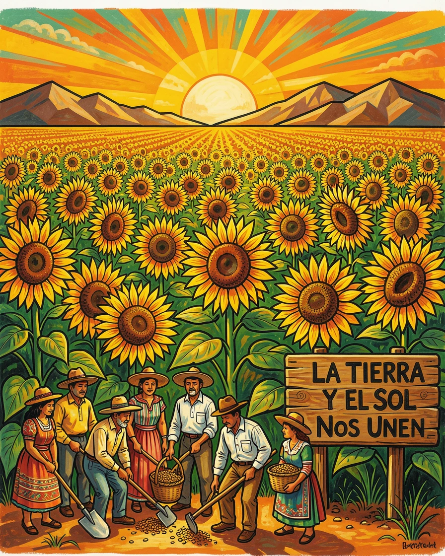 A field of sunflowers stretching toward the horizon
