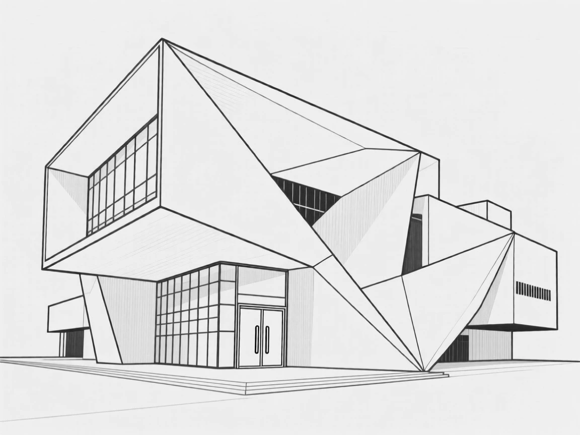 A modern art museum with dramatic geometric architecture