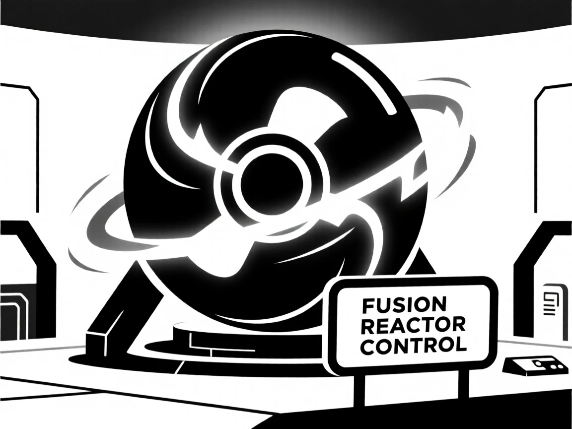 A fusion reactor glowing with contained energy.