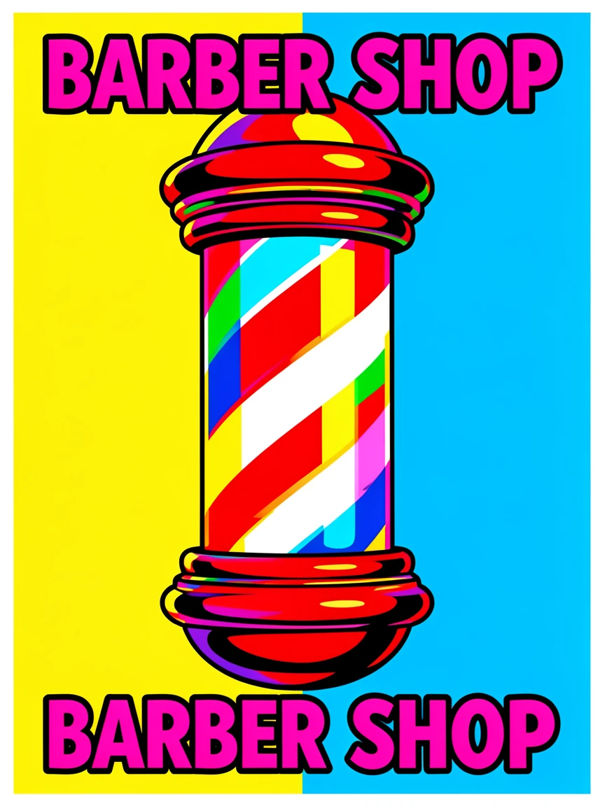 Old-fashioned barber pole spinning
