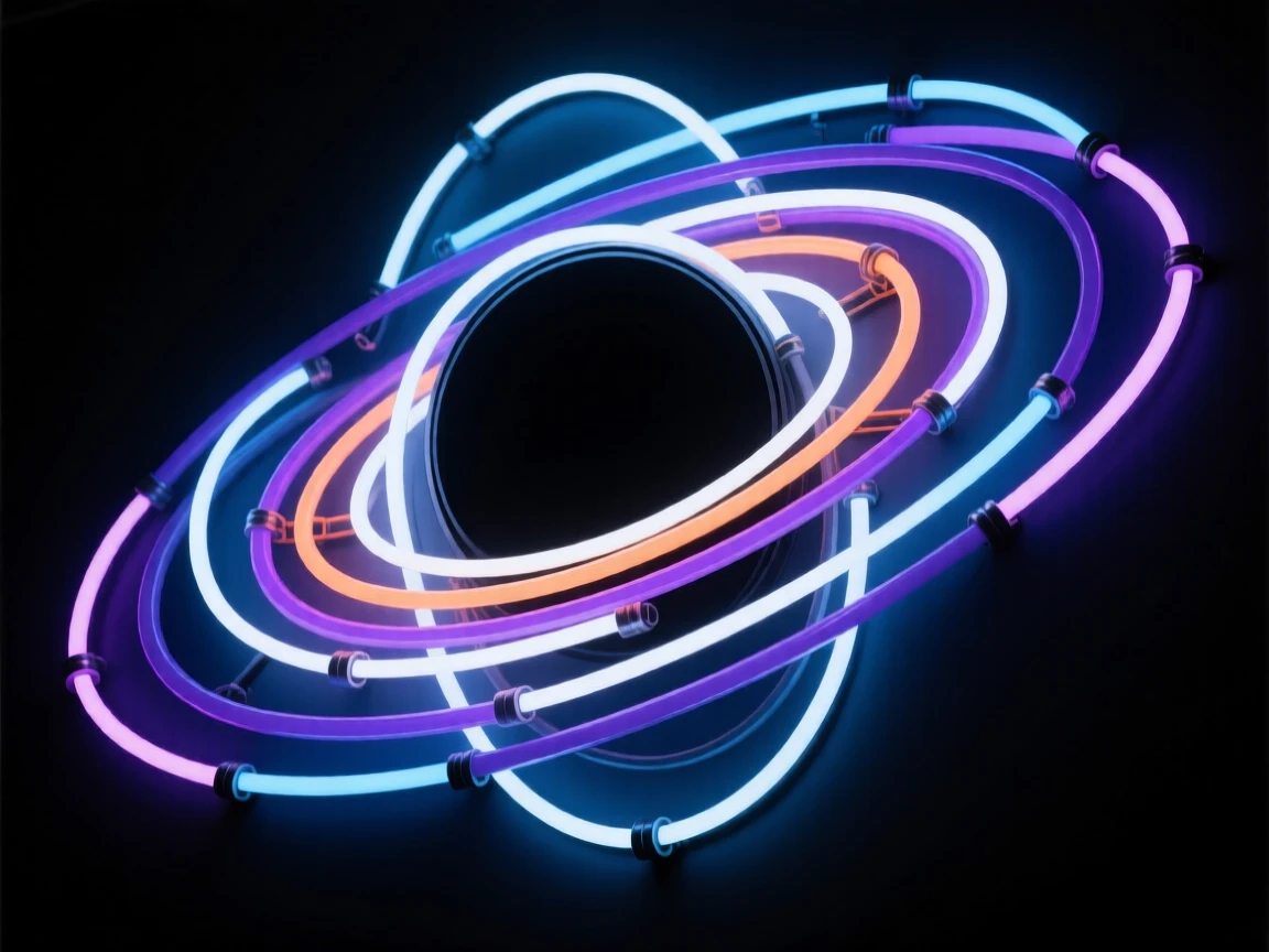 A black hole bending light around a swirling accretion disk.