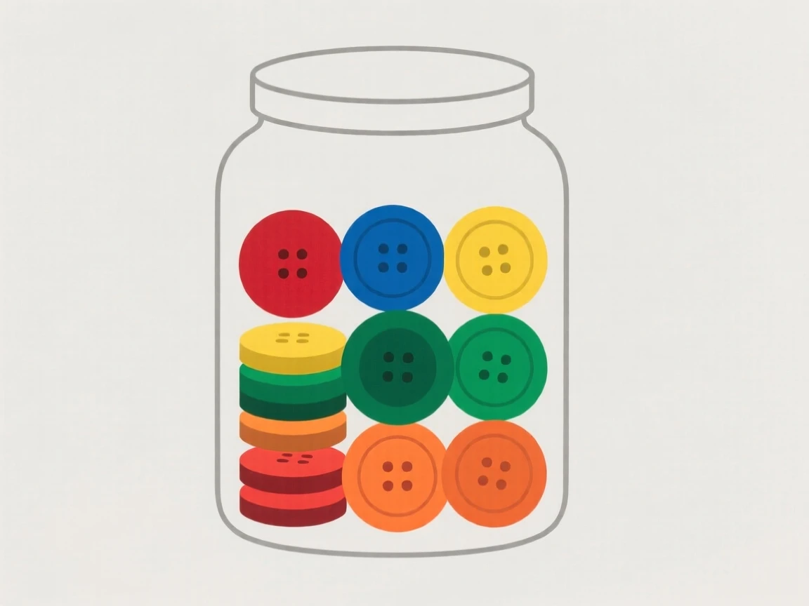 A jar of colorful buttons