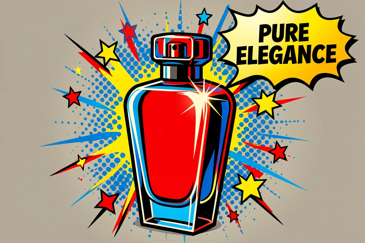 A designer perfume bottle catching soft studio light
