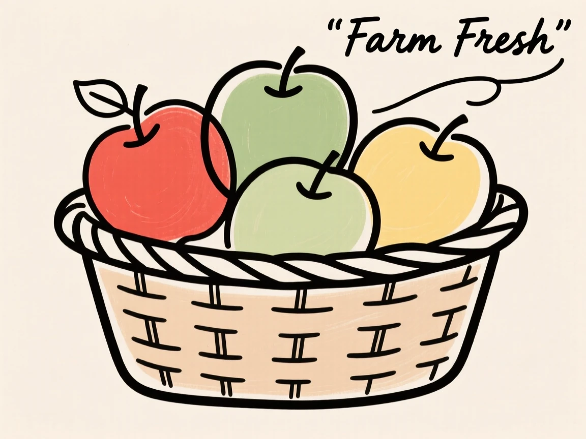 A basket of apples at a farmers market