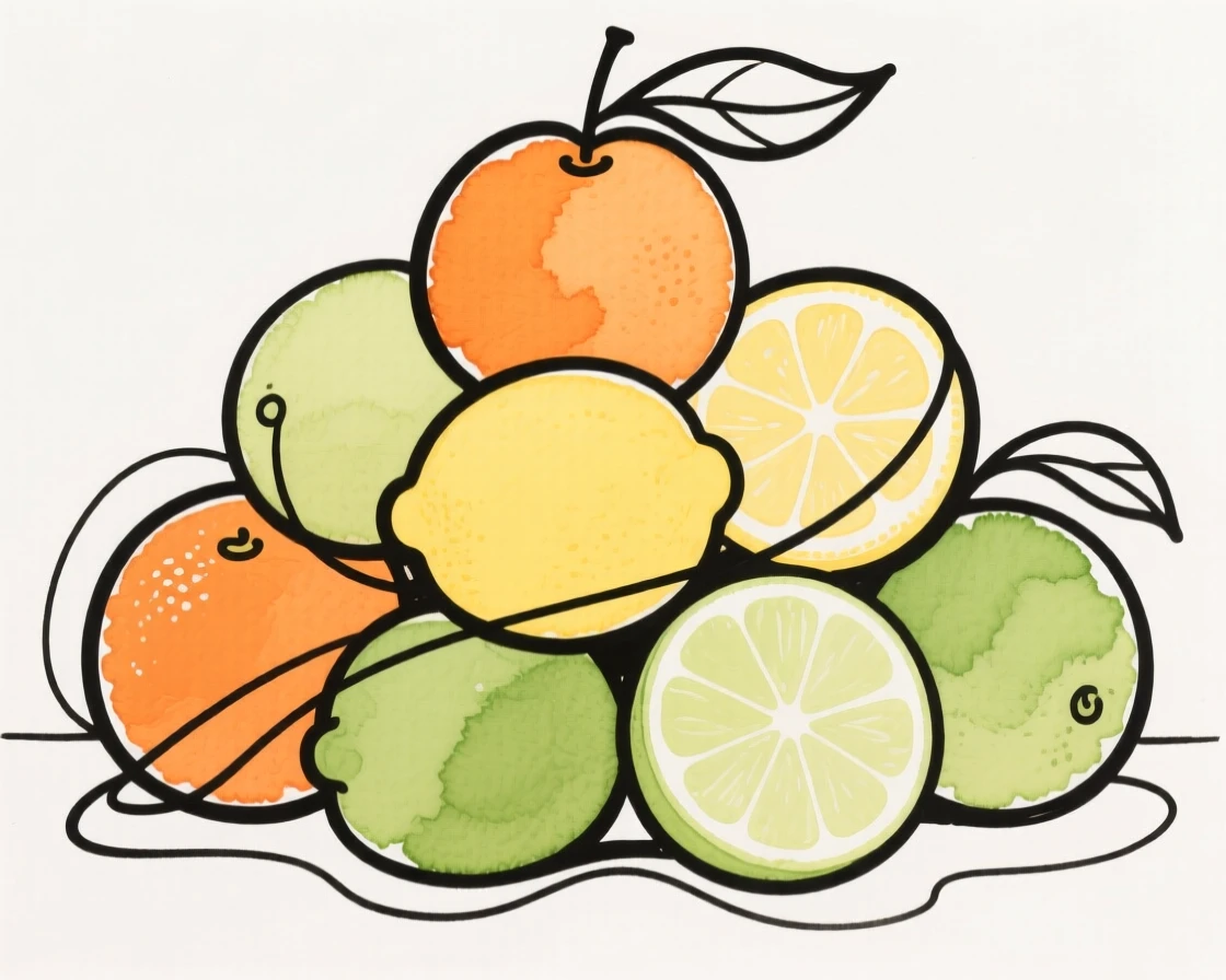 A pile of citrus fruits