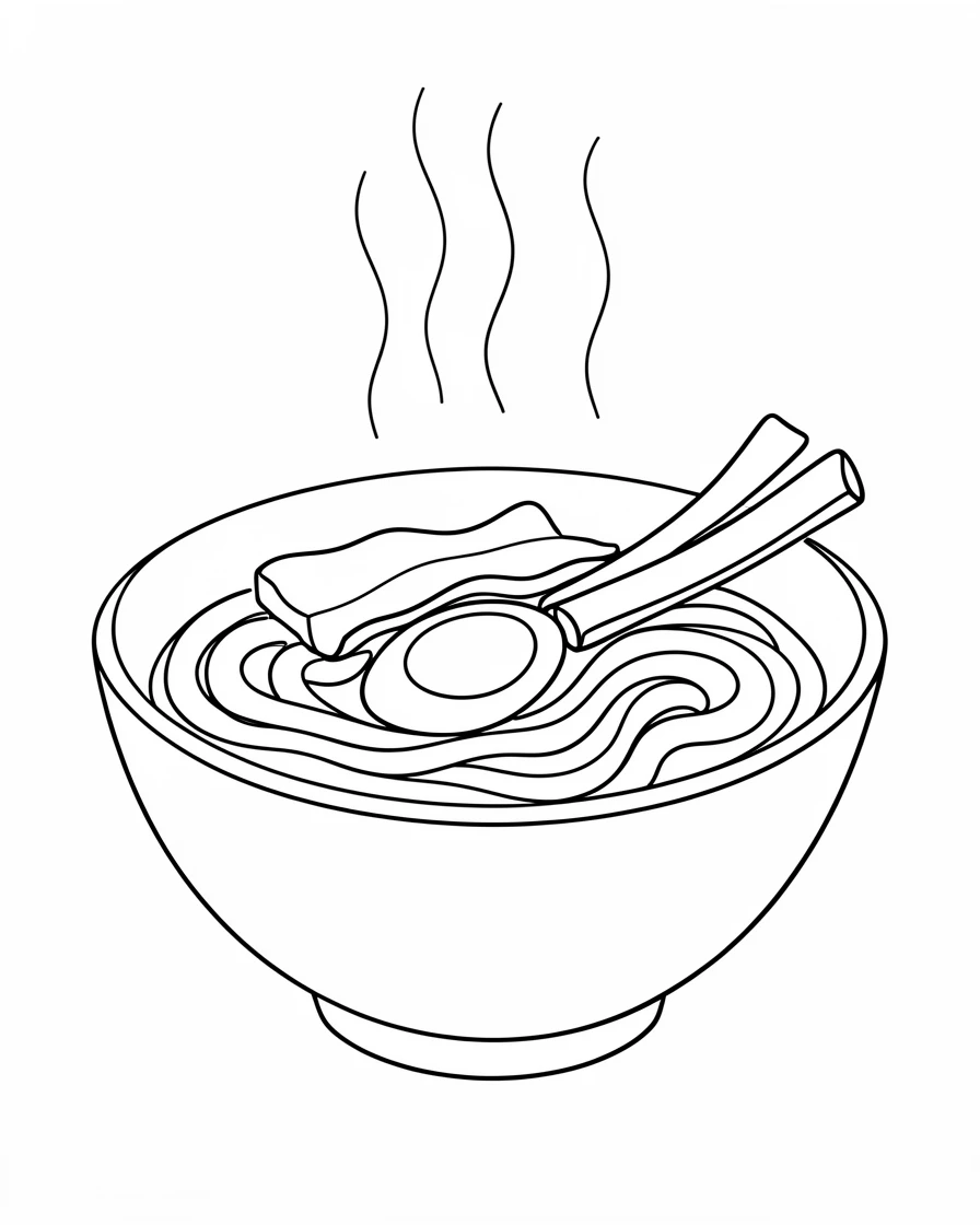 A steaming bowl of ramen filled with noodles, egg, and sliced pork