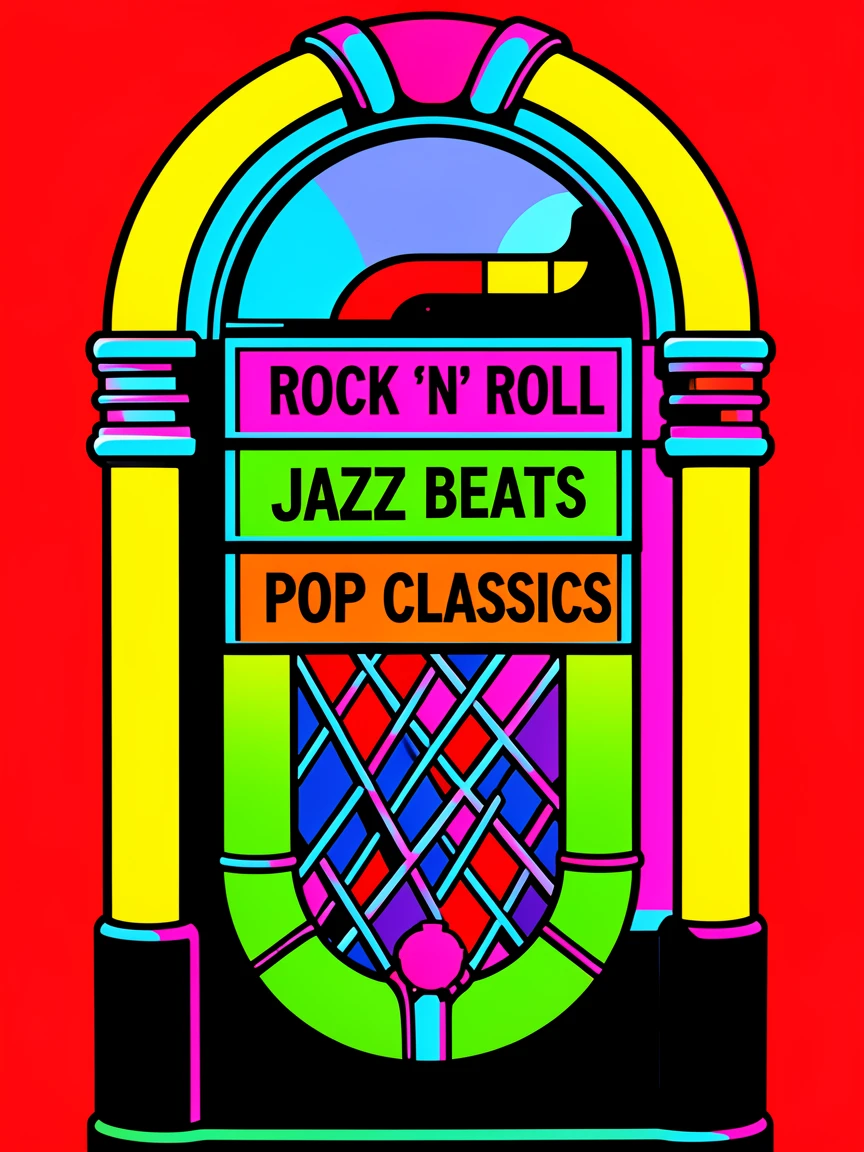 Retro jukebox record selection panel