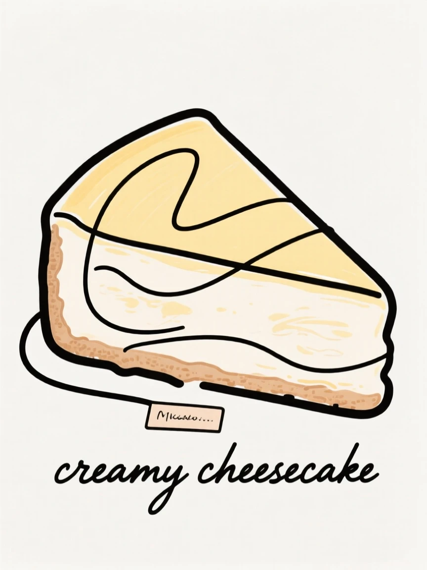 A slice of creamy cheesecake