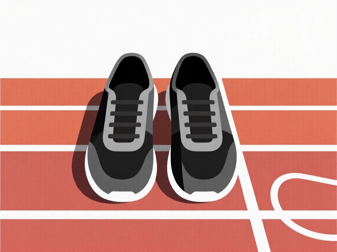 A pair of running shoes on a track