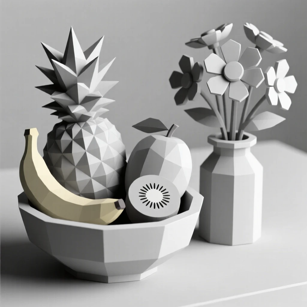 A vibrant bowl of fresh tropical fruit, beside fresh flowers in a small vase. a shallow depth of field keeps focus on the food. The setting feels indulgent and delicious.