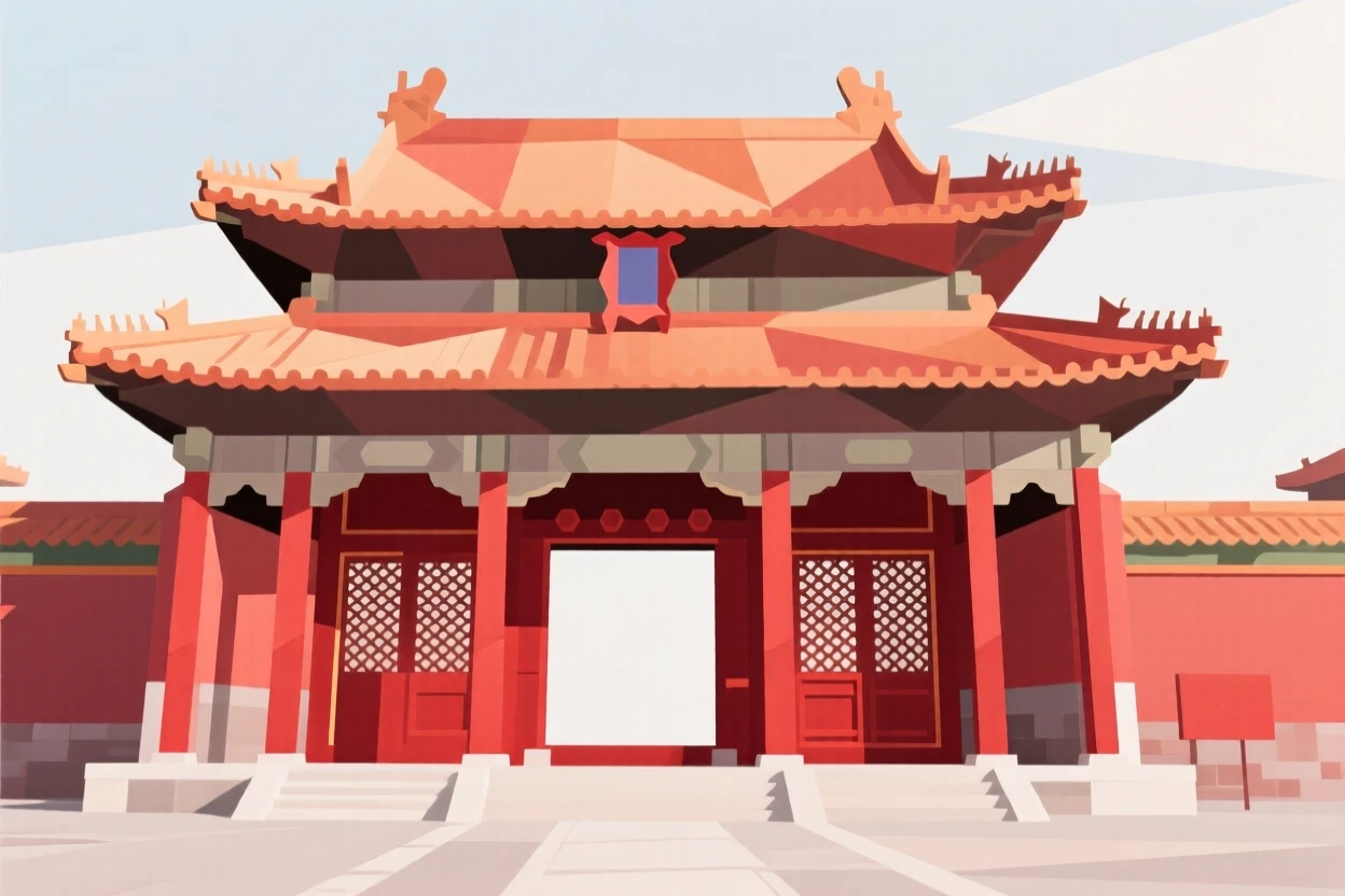 The Forbidden City with its ornate red gates