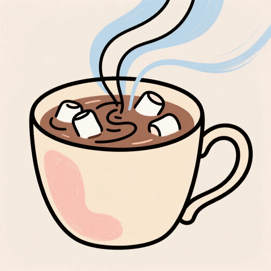 A cup of hot cocoa with marshmallows