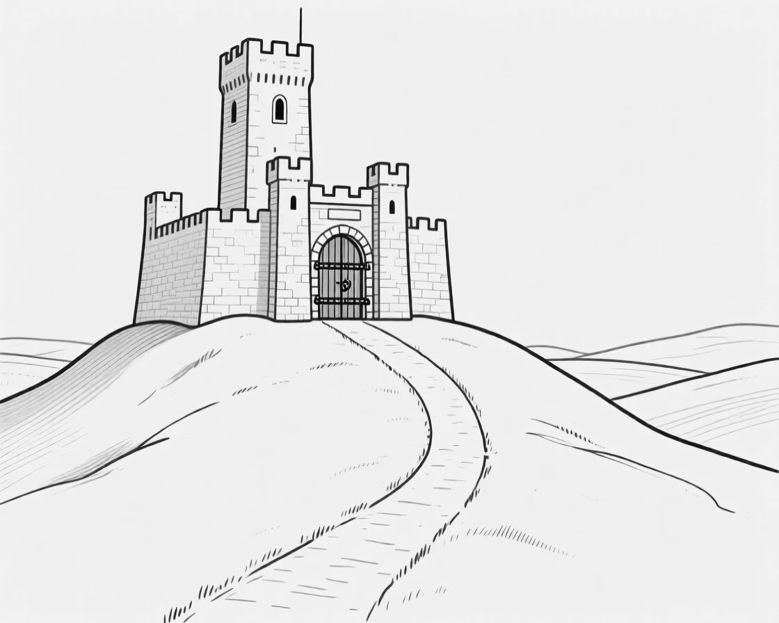 A hilltop fortress with commanding views of the surrounding land