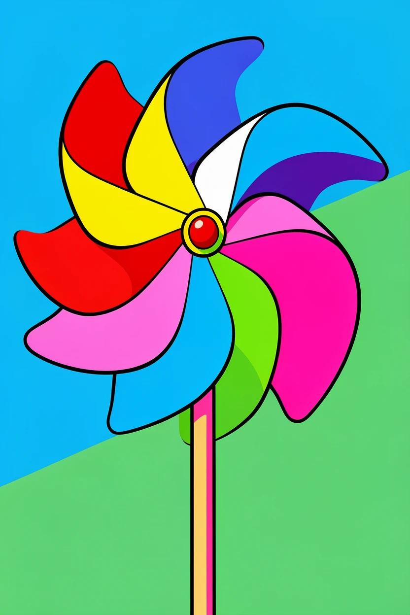 Retro pinwheel spinning in the wind