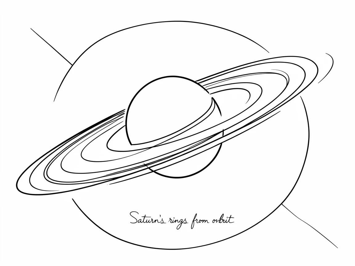 A view of Saturn's rings as seen from a nearby orbiting spacecraft