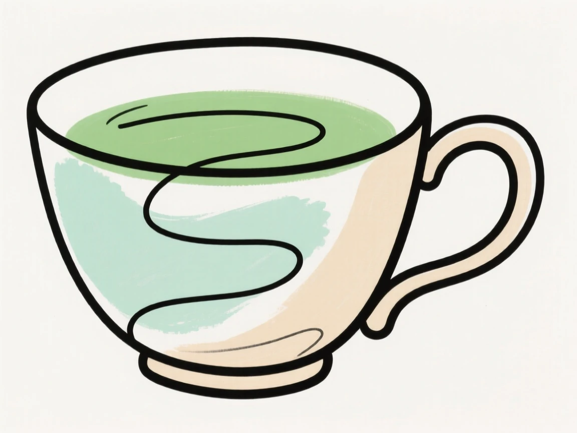 A cup of green tea in a ceramic cup