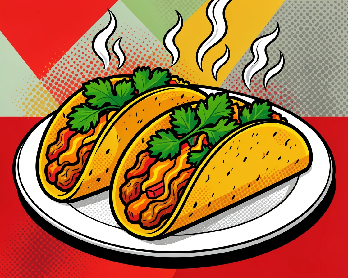 A plate of sizzling street tacos with fresh cilantro garnished and ready for a food lover's feast