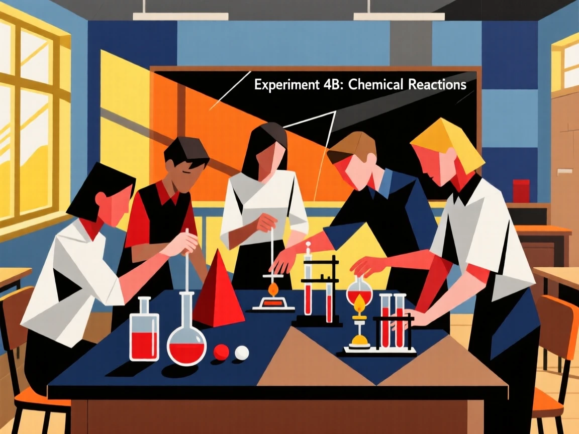 An engaging scene showing a group of students conducting an experiment in a sunlit classroom.