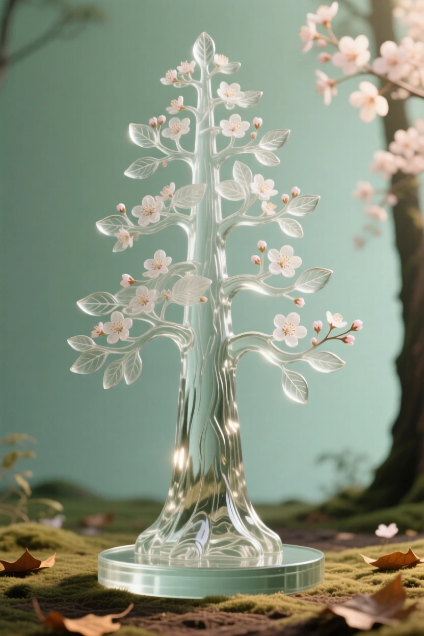 A giant sequoia standing alone in a quiet clearing while the fragrance of blossoms fills the still air
