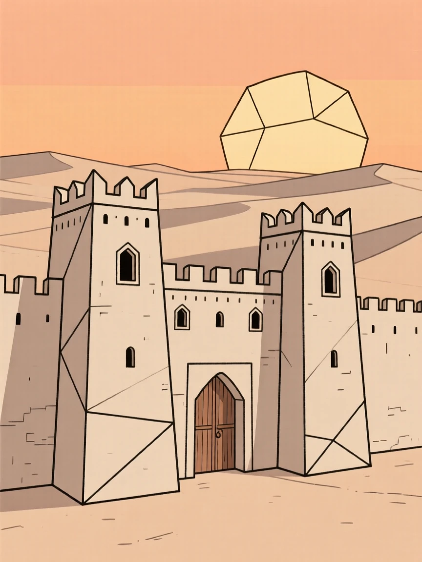 A desert kasbah fortress at sunset in Morocco