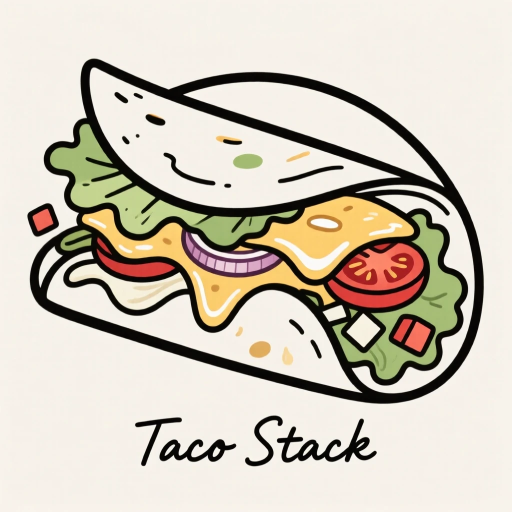 A taco stacked with toppings