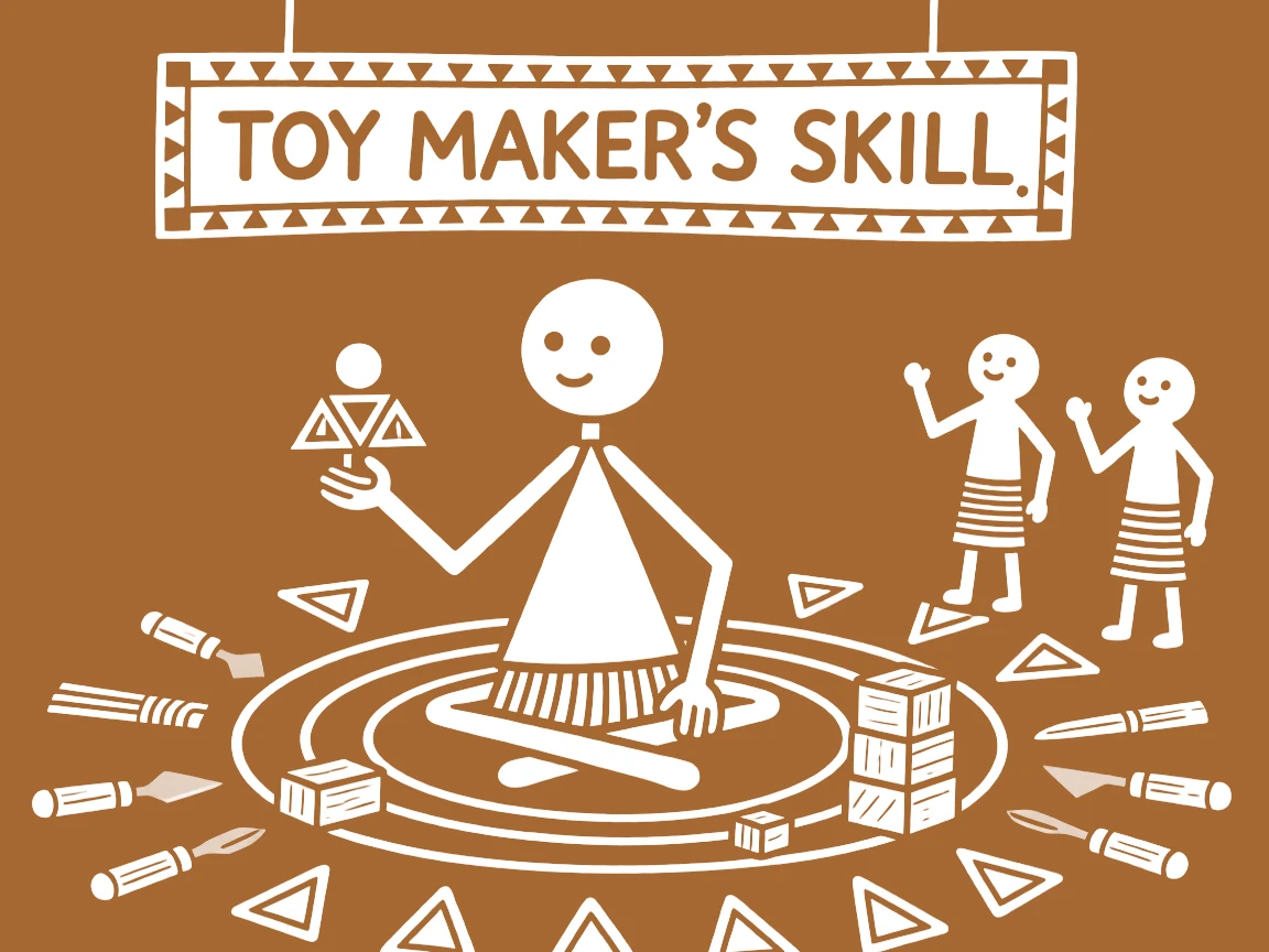 A toy maker demonstrating a skill passed down for generations.